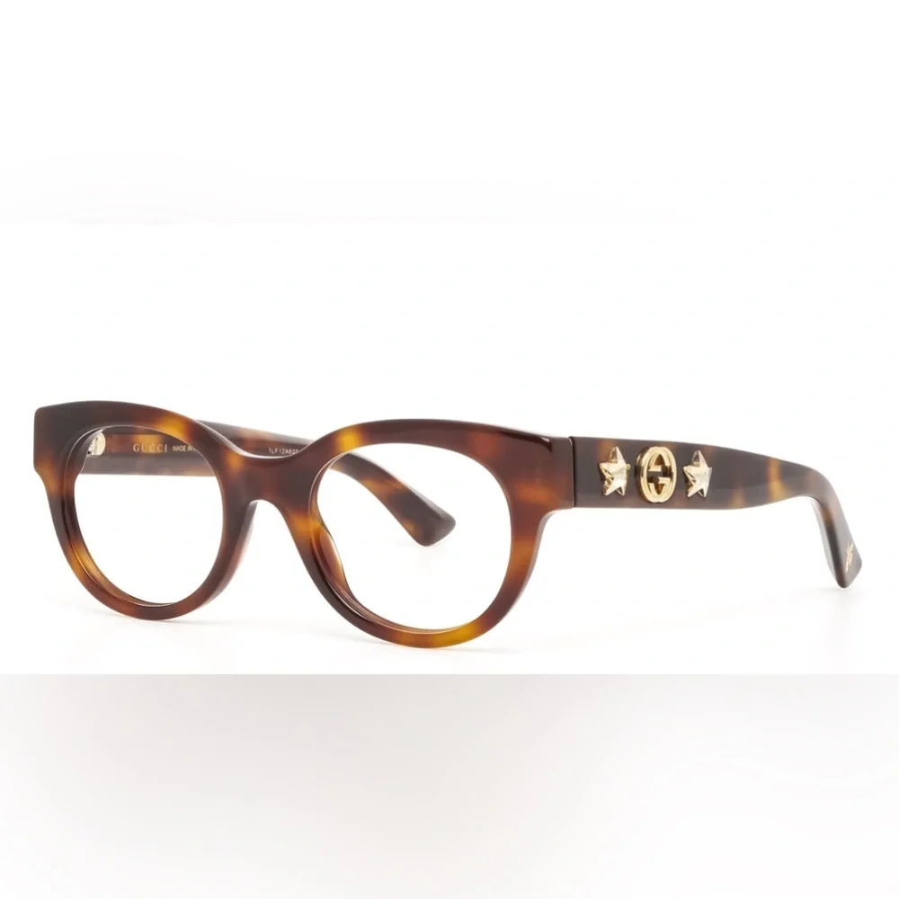 New - GUCCI OVAL EYEGLASSES GG0209O 002 HAVANA/GOLD 48MM 209 - Picture 4 of 7